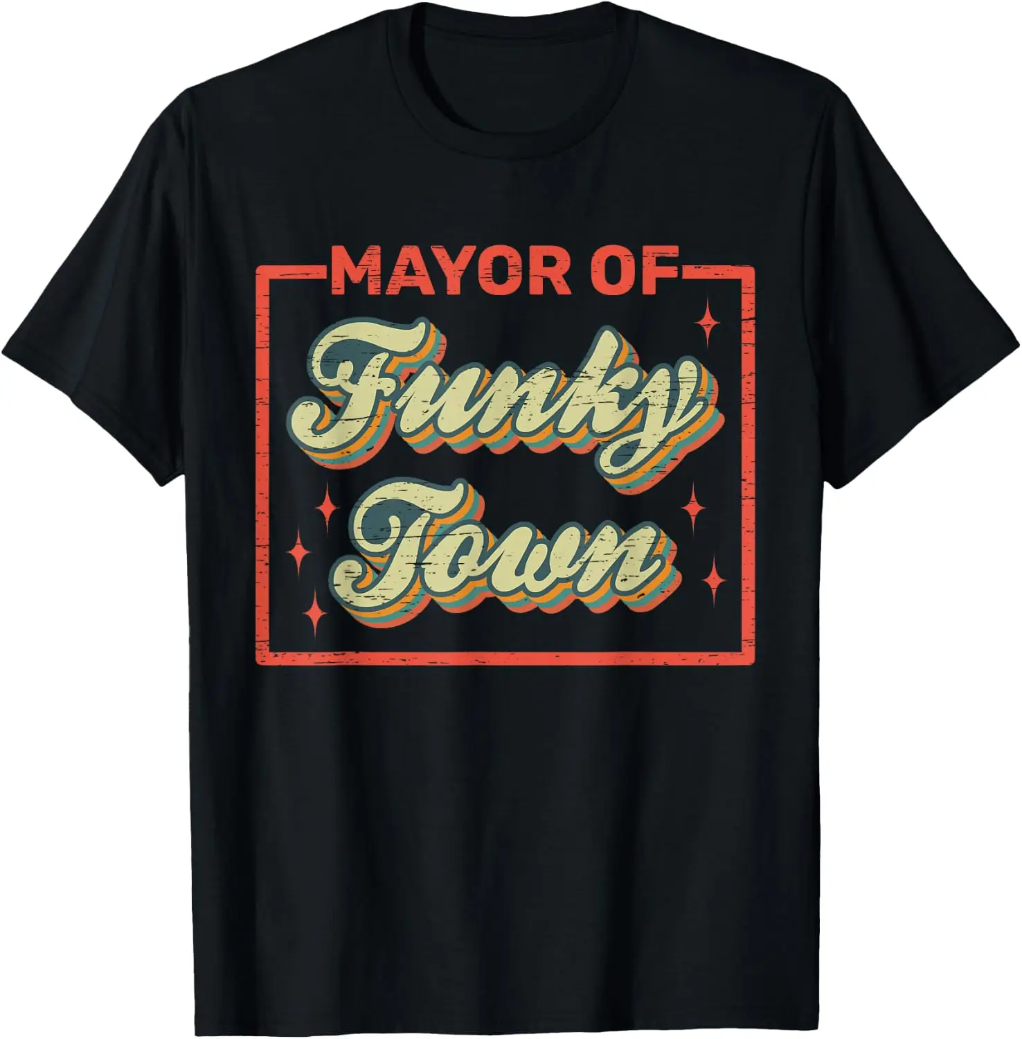 Mayor Of Funky Town - 70S 80S 90S Vintage Old T-Shirt Unisex Y2K Aesthetic Graphic T‑Shirt Trendy Streetwear Crew Neck Short Sleeve Soft Cotton Tee Fashion Daily Tops Men Women