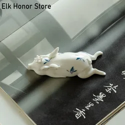 Boutique Hand-painted Butterfly Orchid Tea Pet Creative Small Flying Pig Tea Play Figurine Lovely Decorations Tea Table Ornament