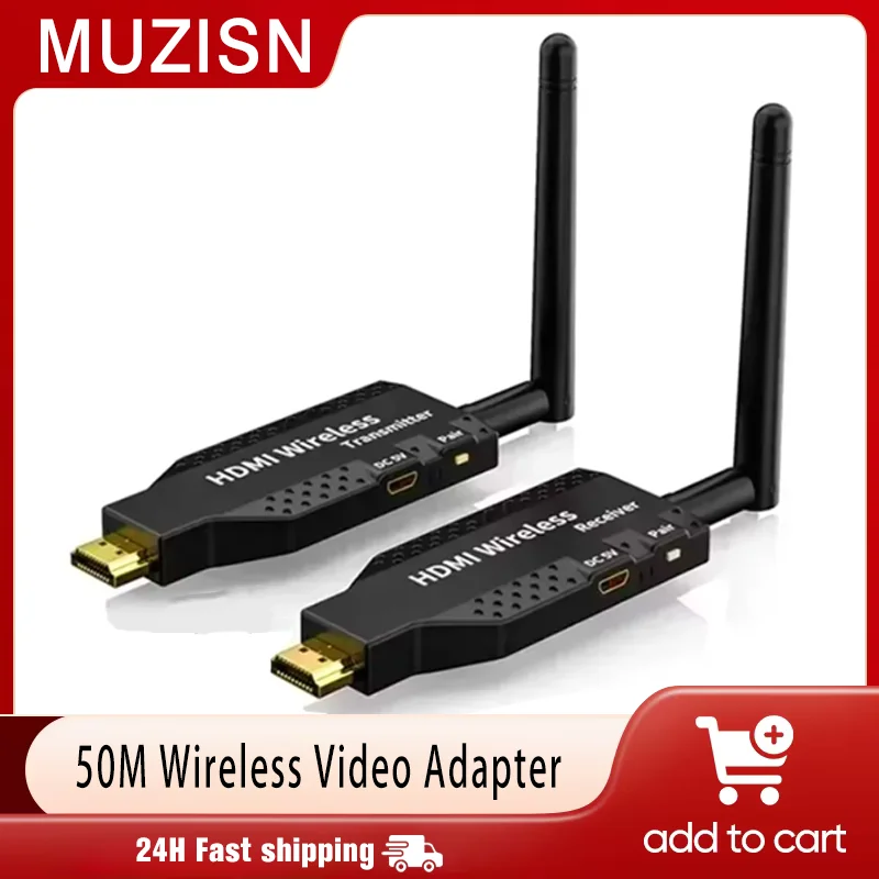 

50 м беспроводной передатчик и приемник видео, HDMI-совместимый удлинитель, адаптер дисплея, кабель, зеркало для камеры