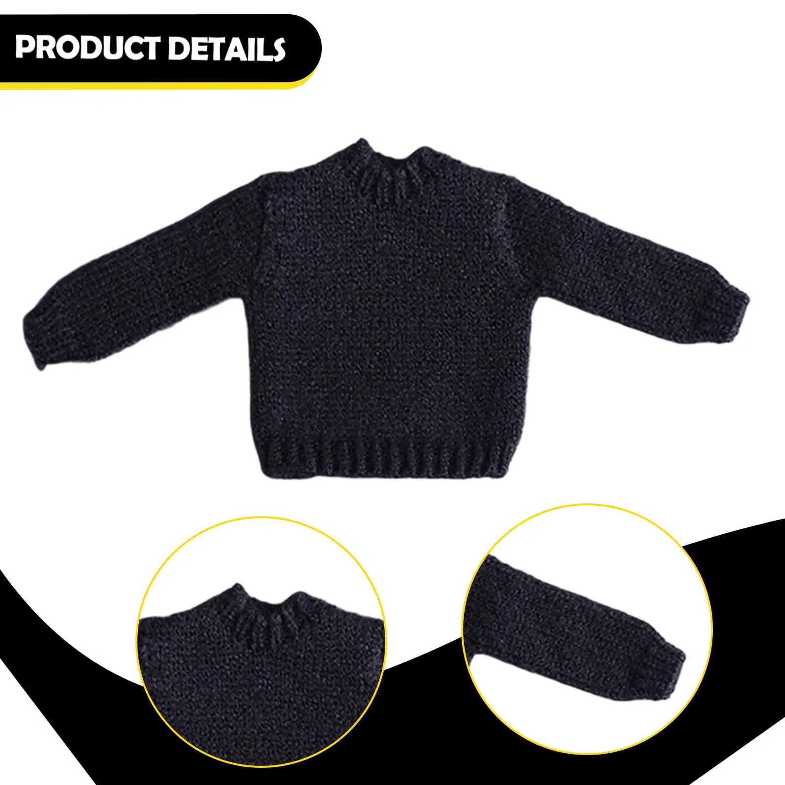 Dollhouse Miniatures Accessories Knit Sweater for 6 Inch Male Action Figures Trendy Doll Clothing Outfit