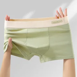 L-4XL Breathable Cotton Men Boxer Briefs Elastic Waistband Underwear Antibacterial 3D Pouch Boyshorts Solid Color Boxer Panty