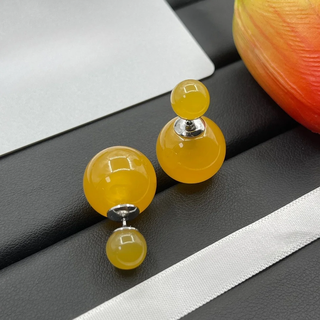 

Retro and fashionable jelly, light luxury and simple temperament, sweet earrings