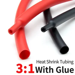 10/50 Meters 3:1 Ratio Adhesive Lined Shrink Ratio Insulated Wire Shrink wrap 2.4/3.2/4.8/6.4/7.9/9.5/12.7/15.4/19.1/25.4mm