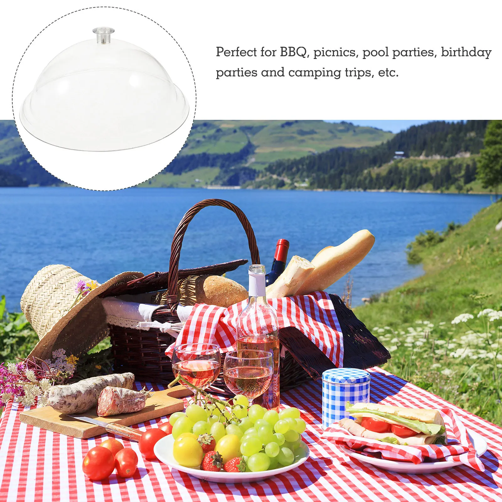 

1Pcs Acrylic Food Cover Tent Transparent Dust Proof Round Pastry Cover Perfect for Bbq Picnic Camping Kitchen Party 10 Inches