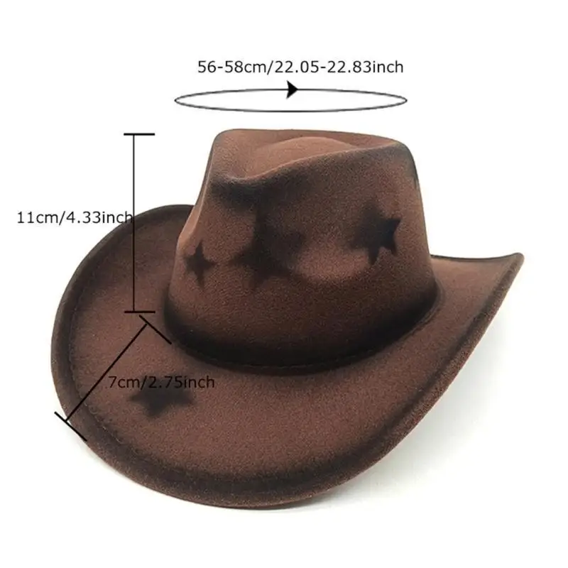 652F Star Pattern Wool Hat Dramatic Performances Hat Fancy Dress Hat Artistic Youth