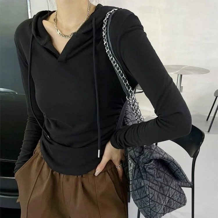 

Толстовки с капюшоном, большие женские топы, женские полоски, студенческие цветные блоки, сращенные, нежные, сердужные, молодые, с рюшами, средний размер