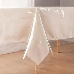 PVC transparent tablecloth with a thickness of 0.25mm, heat-resistant, waterproof, and oil resistant dining table mat, 1pc