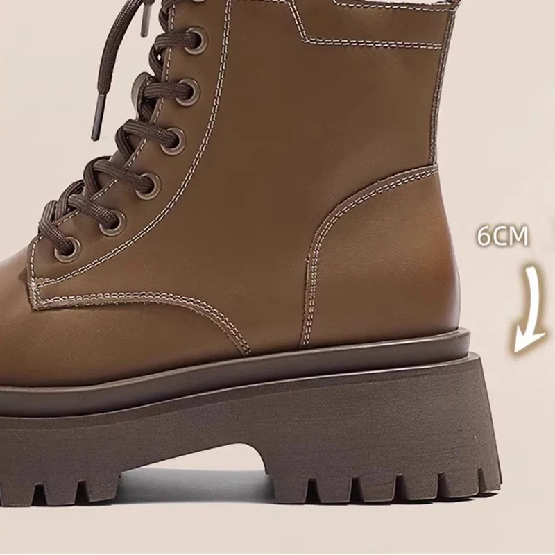 أحذية الثلوج للنساء شتاء دافئ أفخم الأحذية السيدات جولة تو كعب مكتنز انقسام الجلود الدافئة الفراء أحذية بوت قصيرة للفتيات