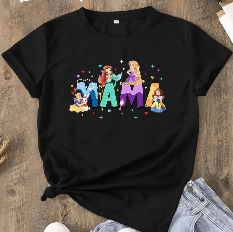 

Любимая футболка «Волшебная мама», семейная дорожная футболка, короткий рукав ко Дню матери, футболка с принтом принцессы, подарок на День матери