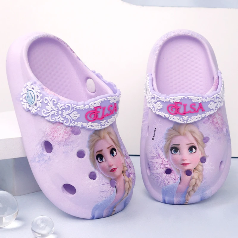 Disney Princess Frozen Elsa Summer Children\'s Slipper Kids Sandals Girls Garden Shoes Waterproof Slippers Hole Shoes