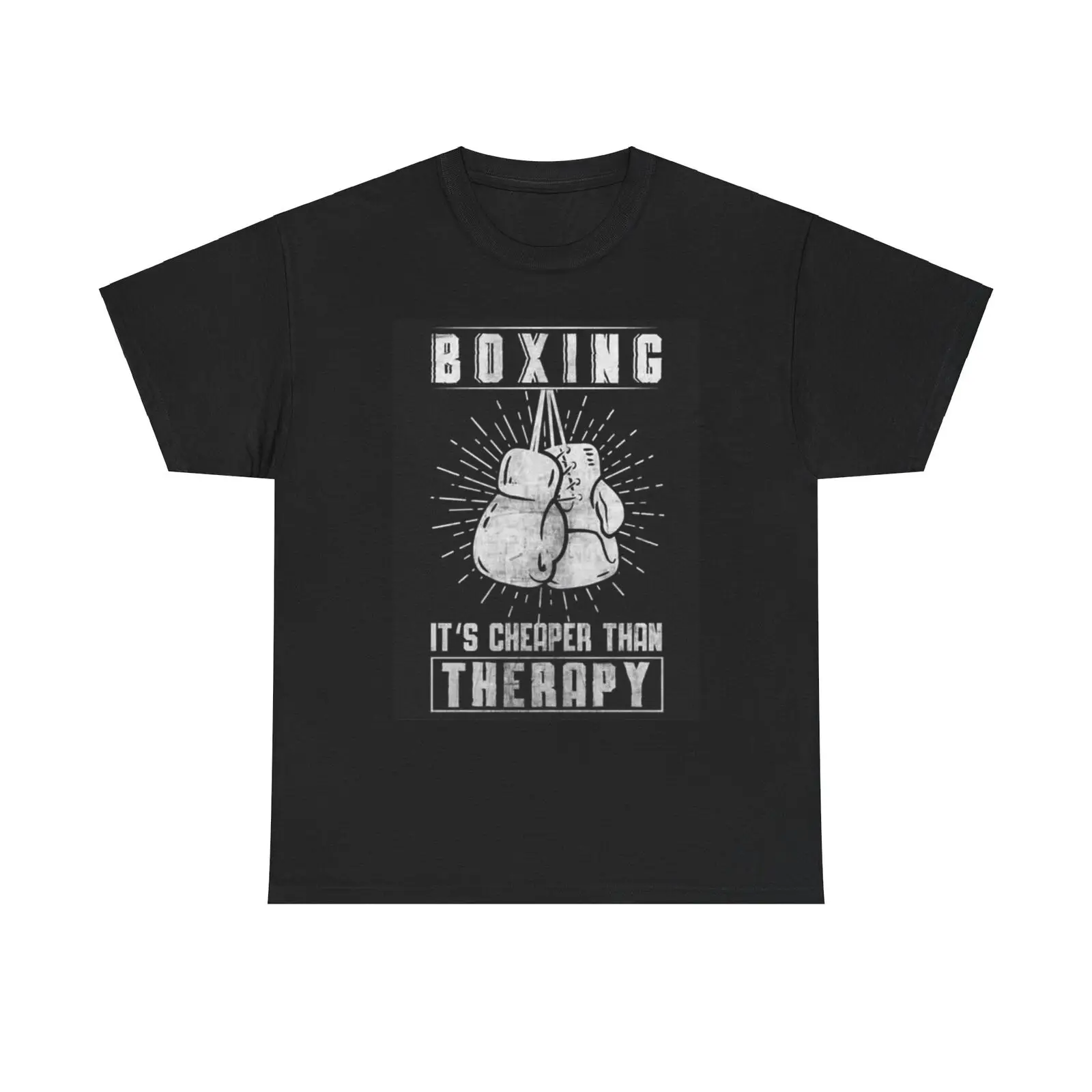 La boxeo es más barata que la terapia camiseta gimnasio equipo entrenamiento algodón pesado