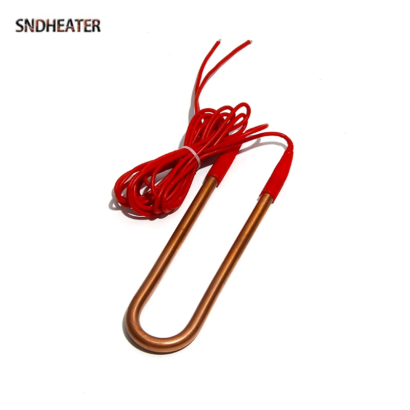 SNDHEATER 2KW Copper Water Heater Element 220V Electric Resistance Boiler U Shape Waterproof with Plug for Swimming Pool 280mm