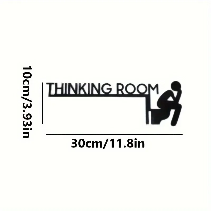 Hot Modern Metal Toilet Door Sign - Thinking Room Wall Mount Sculpture, Home Decor Artwork, Decorative Door Frame Pendant