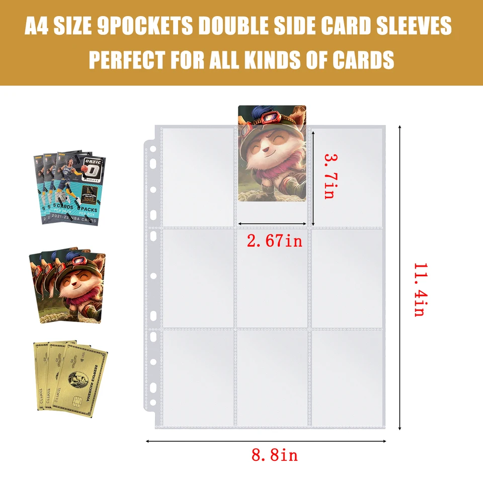 A4 A5 Binder Sleeves Double Sided 8/18 Pockets Kpop Photocard Postcard  Trading Card Photo Album Refill Page Postcard Sleeves - AliExpress 21