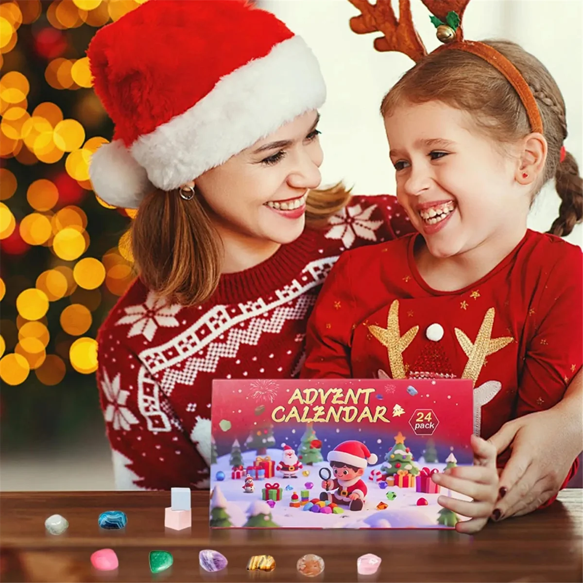 

Рождественский календарь A71P, обратный отсчет, хрустальный календарь, тема камня, 24 коробки, праздничные детские чулки для девочек, вечерние чулки