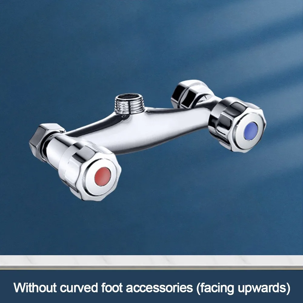 Modern Metal Out Water Inlet Valve Double Control Hot and Cold Double Shower Faucet Valve Wall Mounted Diverter Valve