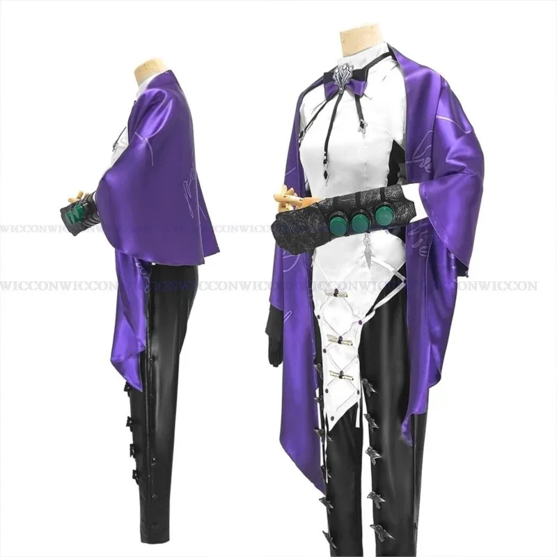 

Game Path To Nowhere Cosplay Costume Wig Raven Purple White Cheongsam Women Halloween Carnival Party Outfitsv;2,r'6;t.