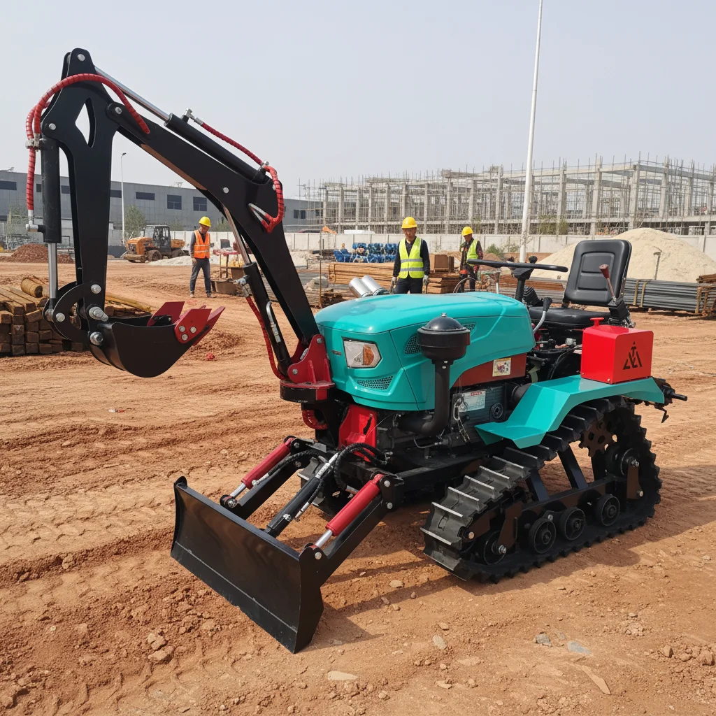 

Customize 4WD Crawler Track Tractor With Front Loader Backhoe Farm Equipment