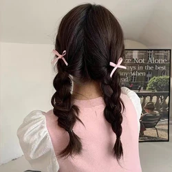 N80C 8pcs Ribbon Bow Hair Clip Small Hair Barrettes Pink Hair Pins Styling Hair Accessories for Women Kids Toddlers Girls