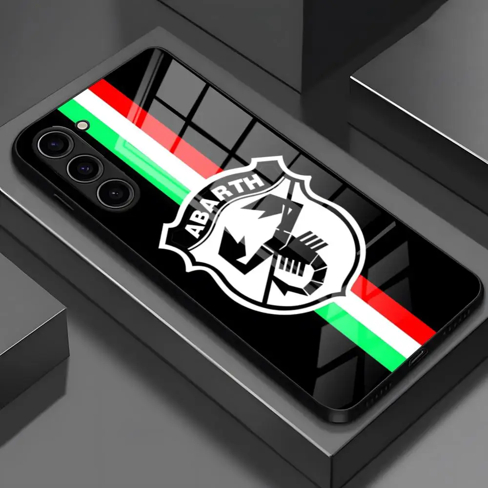Italy Car Abarth New Phone Case For Samsung S25 Edge Ultra S23 S22 S21 S20 Ultra Plus S24 Fe A54 A53 A25 Glass Cover