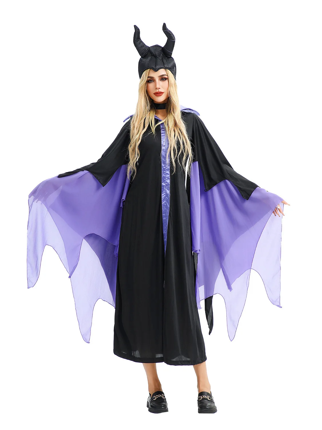 Robe de mariée gothique sombre pour Halloween, costume de la Maléfique, vêtement de scène féminin spécial, mode traditionnelle Chi...