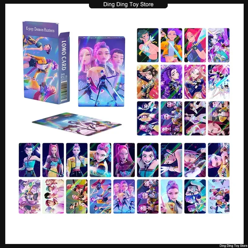 K-pop Demon Hunters Gadżety na Imprezę Toppery na Babeczki Anime Demon Hunting Karty Grupowe Pocztówki Naklejki Baner Balon Boże Narodzenie