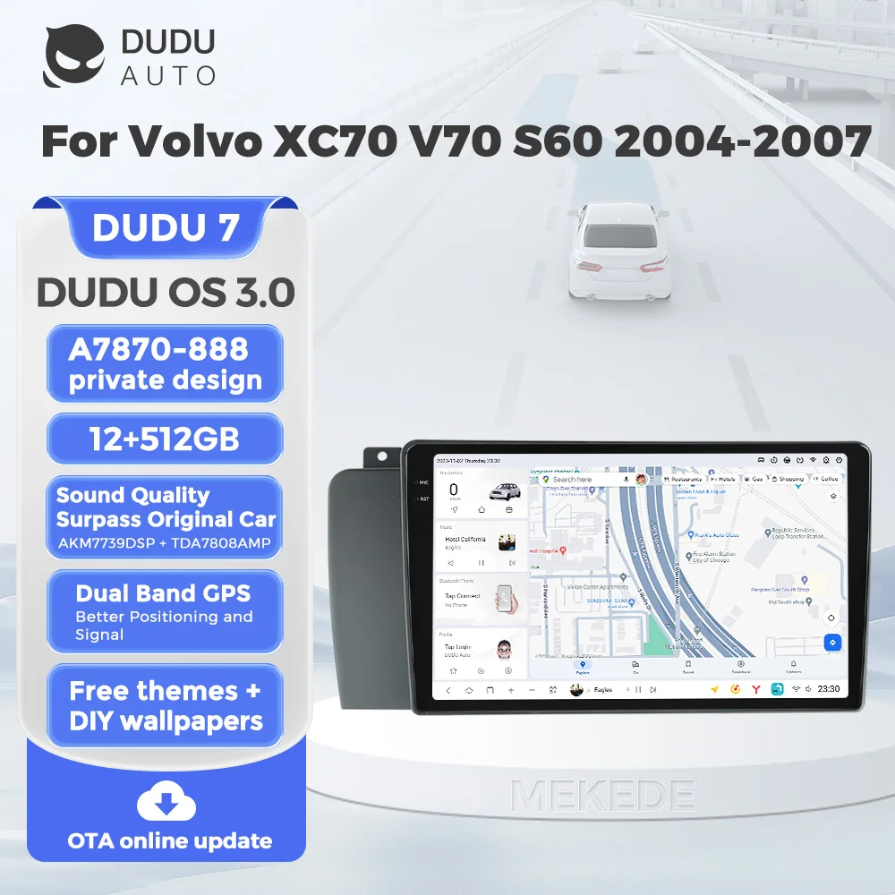 DUDU7 A7870 GPS 2Din Android Audio Player Stereo Car Radio For Volvo XC70 V70 S60 2004-2009