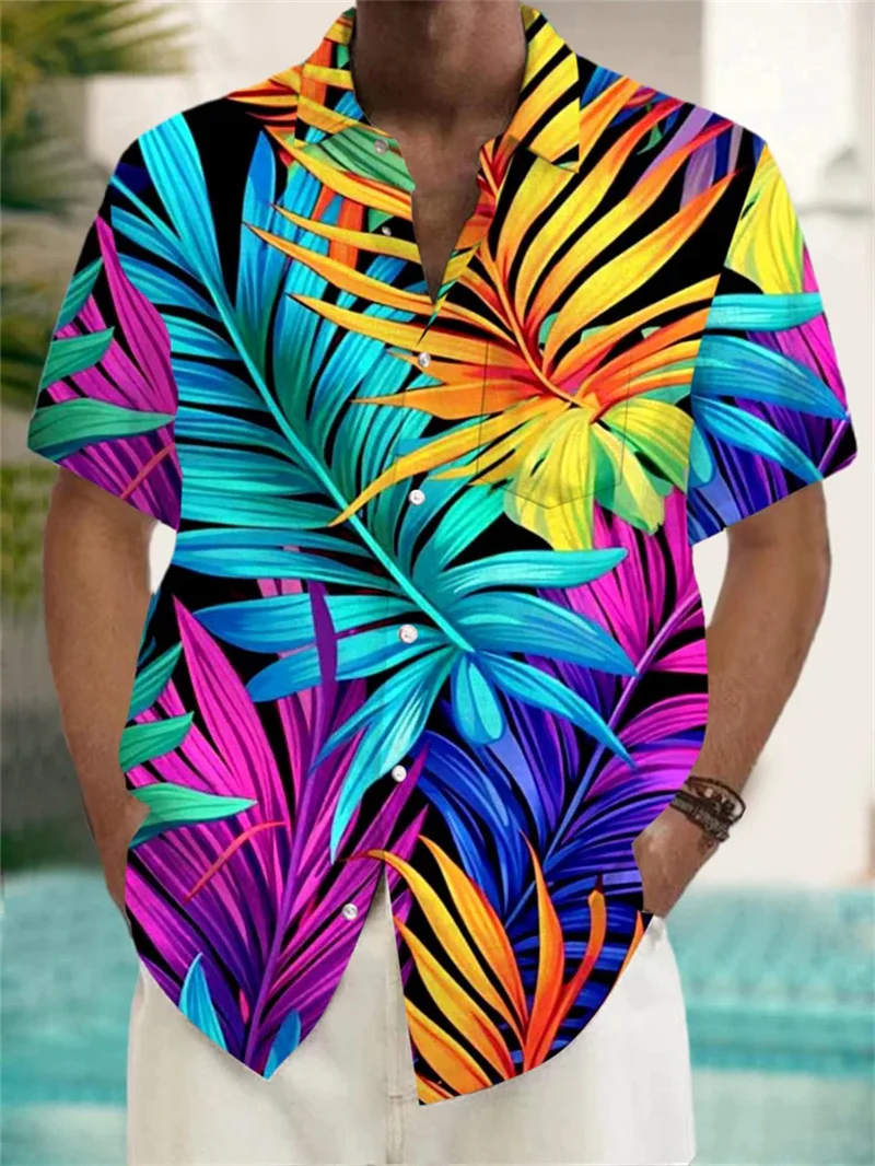 

Men's shirt 3D retro horror skull rock print Gothic rock Hawaiian shirt short sleeved top Harajuku