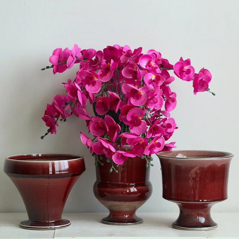 

Ceramic Flower Pot Modern Chinese Living Room Flower Arrangement Ornament Potted Plant Entrance Living Room Advanced Decoration
