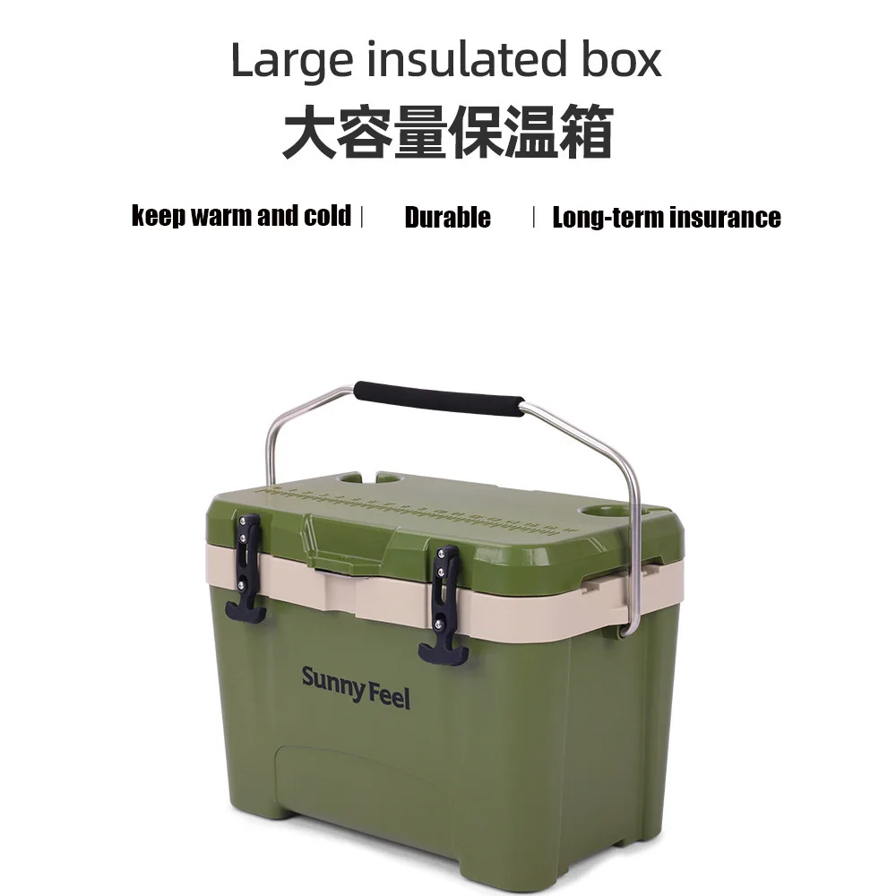 SunnyFeel Outdoor Camping PP Material Insulation Box 25L Large Capacity Thermostat Food Preservation Frozen 24H Box Savings Box