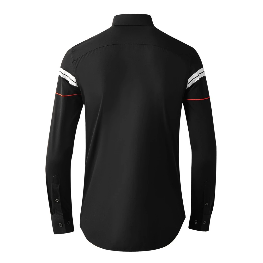 Brand Striped Embroidery Men's Shirt Long Sleeve Slim Fit Casual Shirts Fashion Business Social Office Dress Shirt Men Clothing