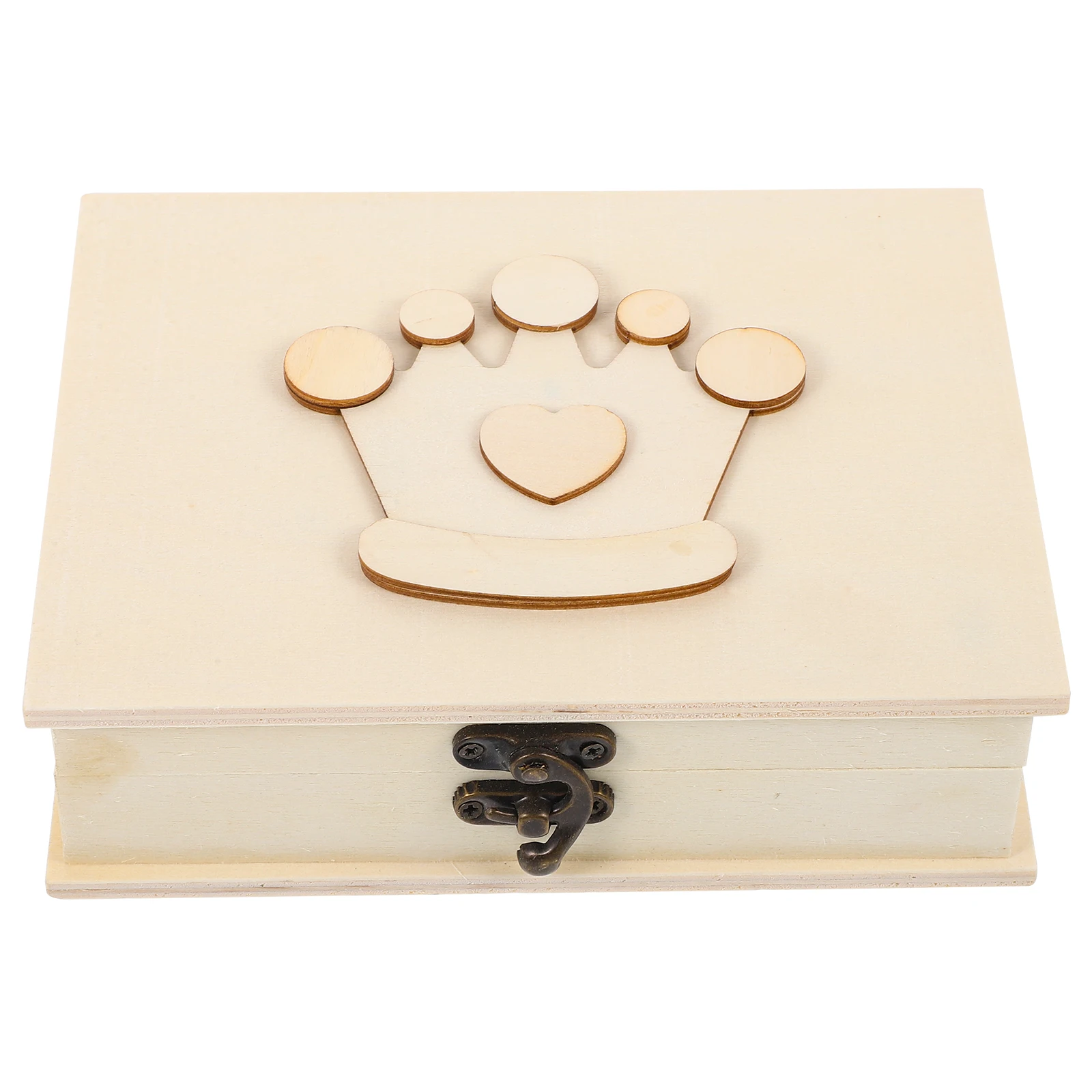 

Wooden Crown Box Unpainted Storage Boxes for Craft DIY Small Wooden Craft Storage Boxes Box Home Decoration Gift Idea
