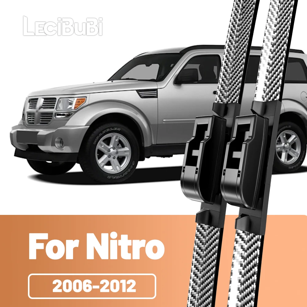 2 uds limpiaparabrisas delantero limpiaparabrisas de fibra de carbono para Dodge Nitro 2006-2012 2007 2008 2009 2010 2011