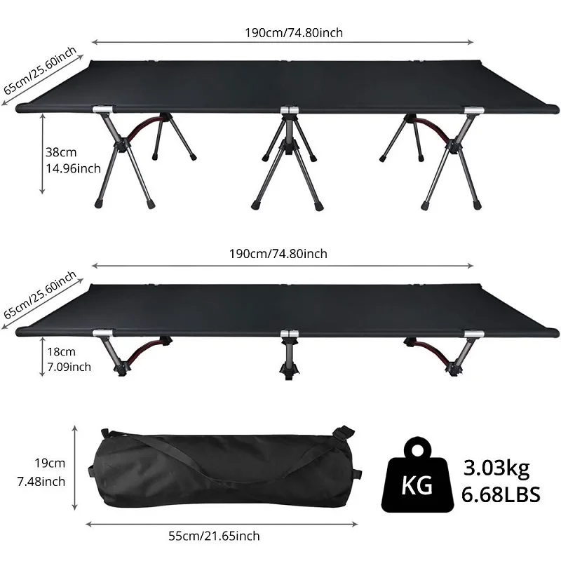 strong bearing capacity bed camp aluminum alloy bedstock easy installation foldable outdoor camping bed