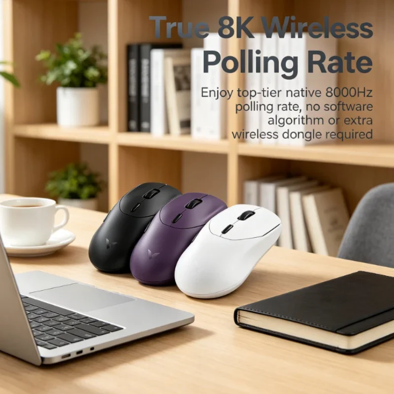 True 8K Wireless Polling Rate Rapoo VT9 Mouse 2026 New GEN-2 Version 53g Lightweight Build Up to 750Hr Battery Life