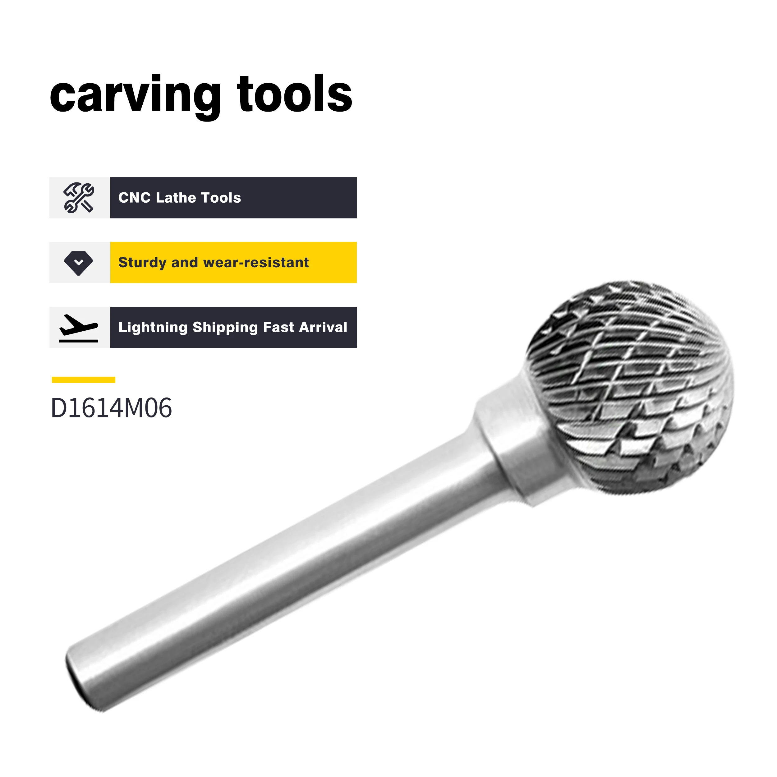 1 sztuk D0605M06M06 DX1210M06/1614M06 trwały pilnik obrotowy z węglika spiekanego stal wolframowa głowica szlifierska frez typu kulkowego typu D narzędzie