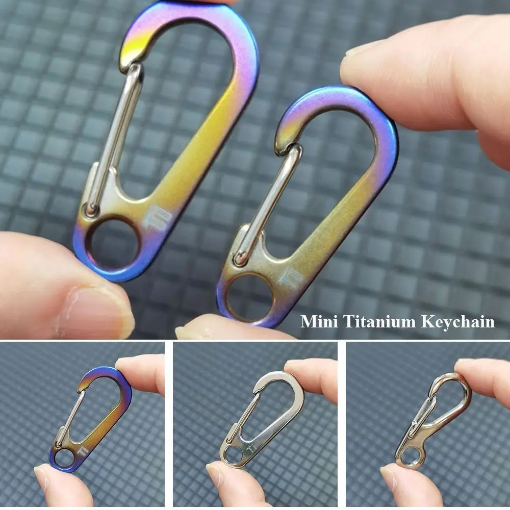 Buckle MIni Titanium Alloy Safety Travel Tools Outdoor Hook Camping Keyring Spring Clips D Carabiner D-Ring Key Chain