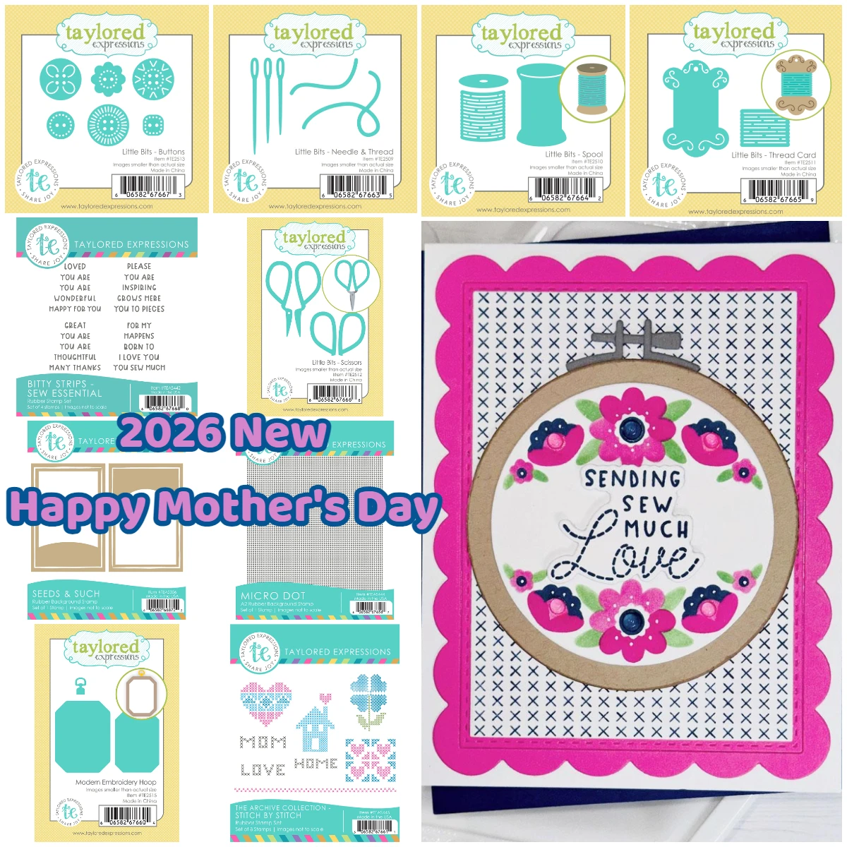 

Modern Embroidery Hoop Die Set Happy Mother's Day New Metal Cutting Dies Stamps Stencil Die Cut For DIY Scrapbooking Album Paper