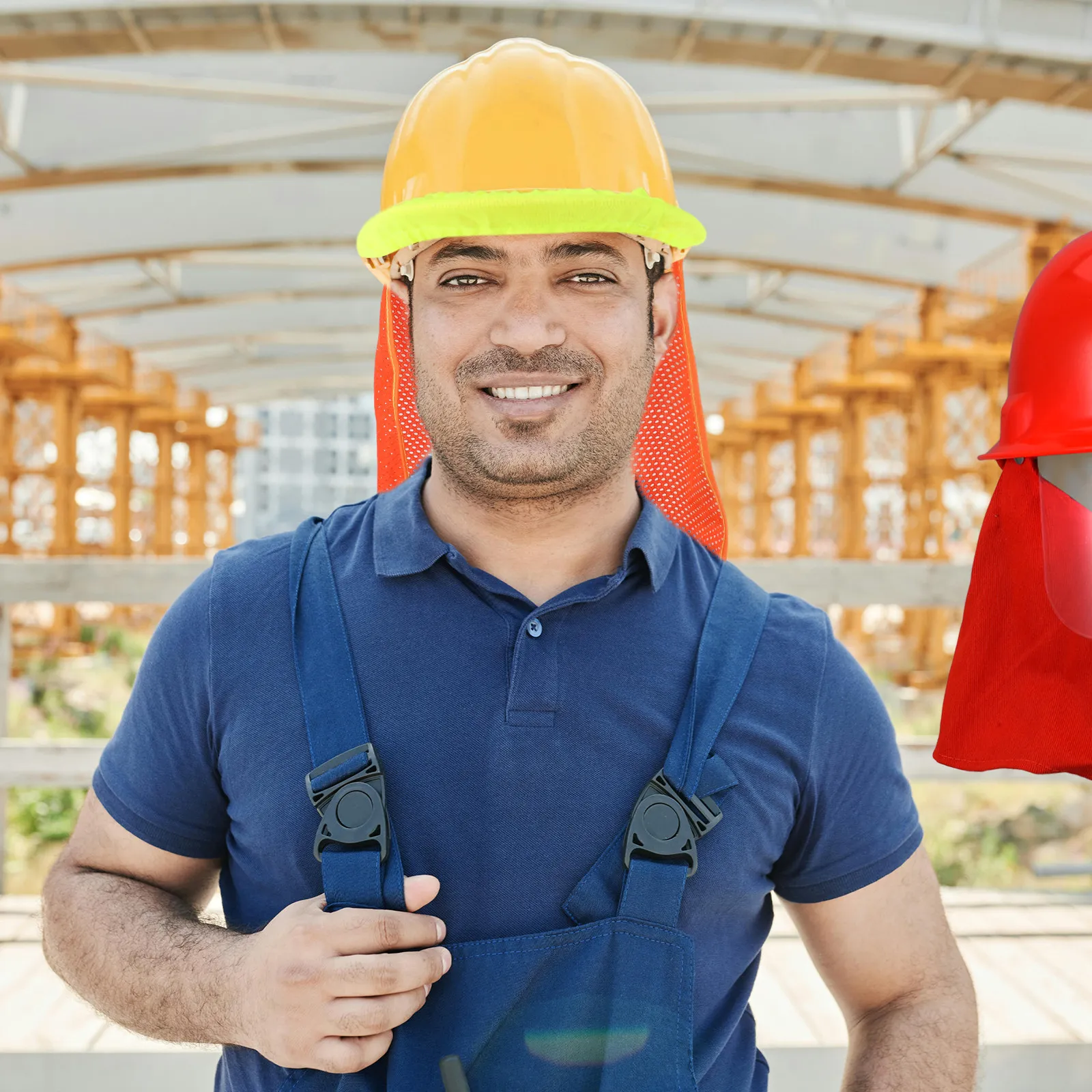 2Pcs High Visibility Cover Reflective Mesh Sun Shade Protector Neck Shield Breathable Hardhat Cover Outdoor Safety