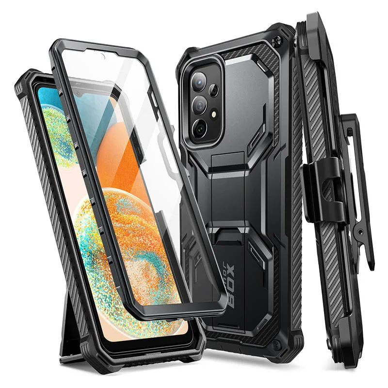 For Samsung Galaxy A23 4G/5G Case I-BLASON Armorbox Full Body Heavy Duty Shock Reduction Kickstand Case WITH Screen Protector