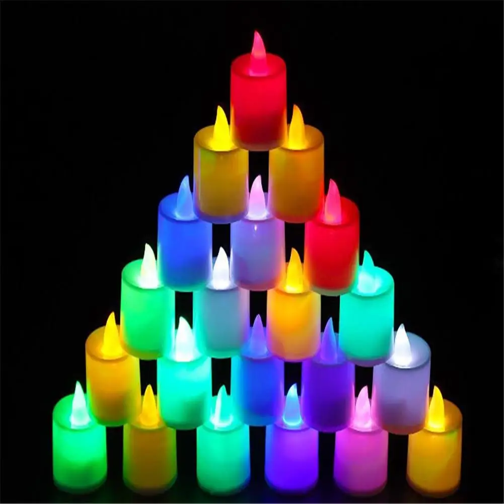 Bougies électroniques sans flamme à LED pour fête d'halloween, fausses bougies romantiques, décoration pour mariage, Bar