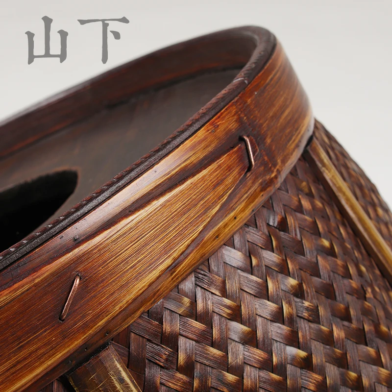 Tatami futon fabric double-sided stool bamboo retro storage coffee table stool kung fu tea ceremony multi-functional
