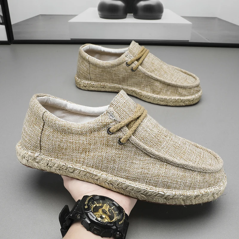 Männer Kausalen Schuhe Atmungsaktiv Breite Slip Auf Leinwand Turnschuhe Männlichen Leinen Schuhe Sommer Mode Espadrilles Männer Trend Schuhe Neue Müßiggänger