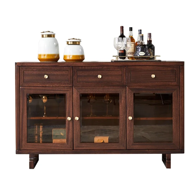 

sideboard, dining room, solid wood cupboard, storage cabinet, modern simple tea room, pantry cabinet, glass cabinet
