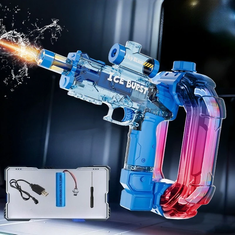 

Automatic Water Gun with Surrounding colored lights Electric Water Pistol Continuous Spray Blaster Outdoor Pool Toys for Kid Boy