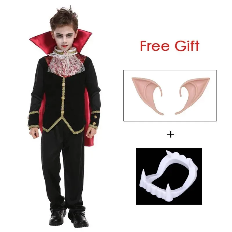 Disfraz de vampiro para niños, disfraz de Conde Drácula, disfraz de vampiro para niños y niñas, Purim, fiesta de Halloween, fantasía, vestido divertido de terror d