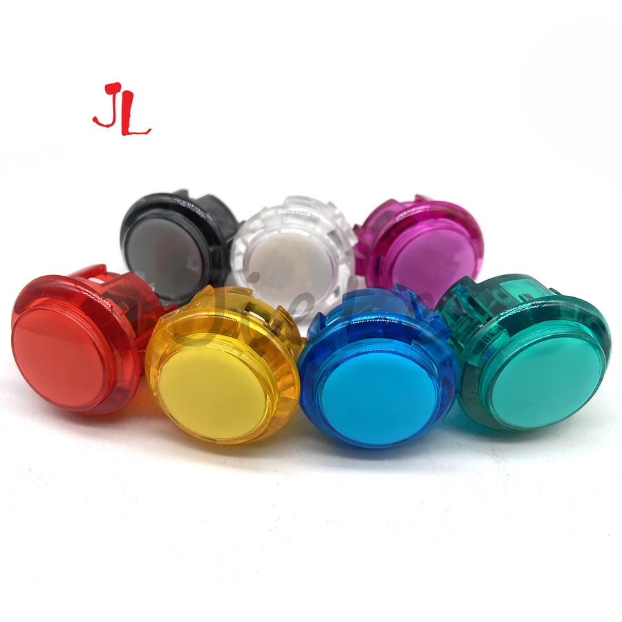 

100pcs Transparent not LED Arcade Push Button 30MM 24MM Game Switch Microswitch PC PS3 USB Joystick DIY SANWA OBSF Copy Replace