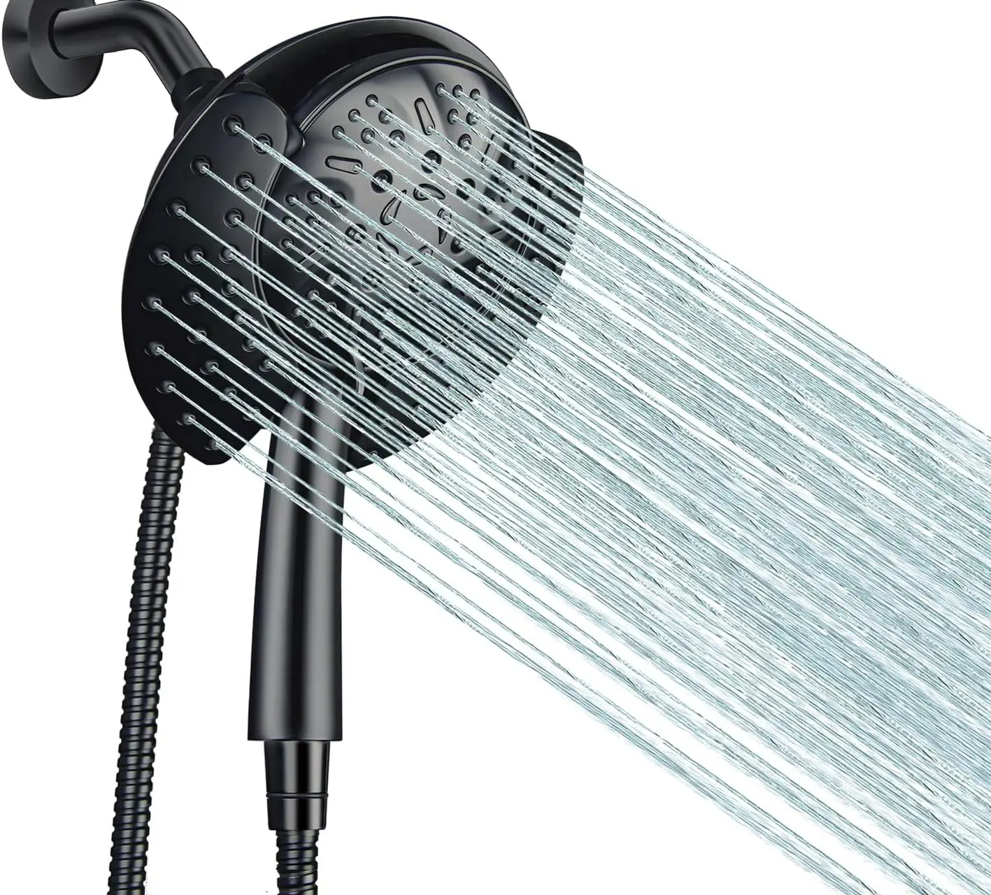 

2.5GPM High Pressure Shower Head with Handheld: 2-in-1 Combo, 9 Spray Modes, Adjustable Angle in Matte Black