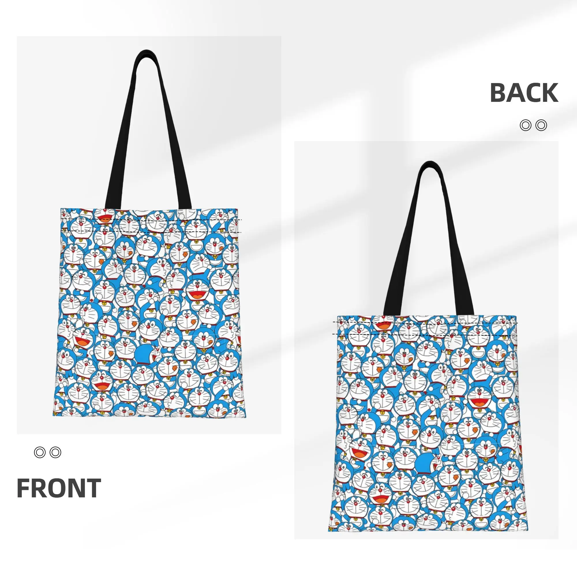 1PC Blue Cat Canvas Tote Bag Doraemon Canvas Tote Bag Perfect for Shopping Grocery Travel & Outdoor