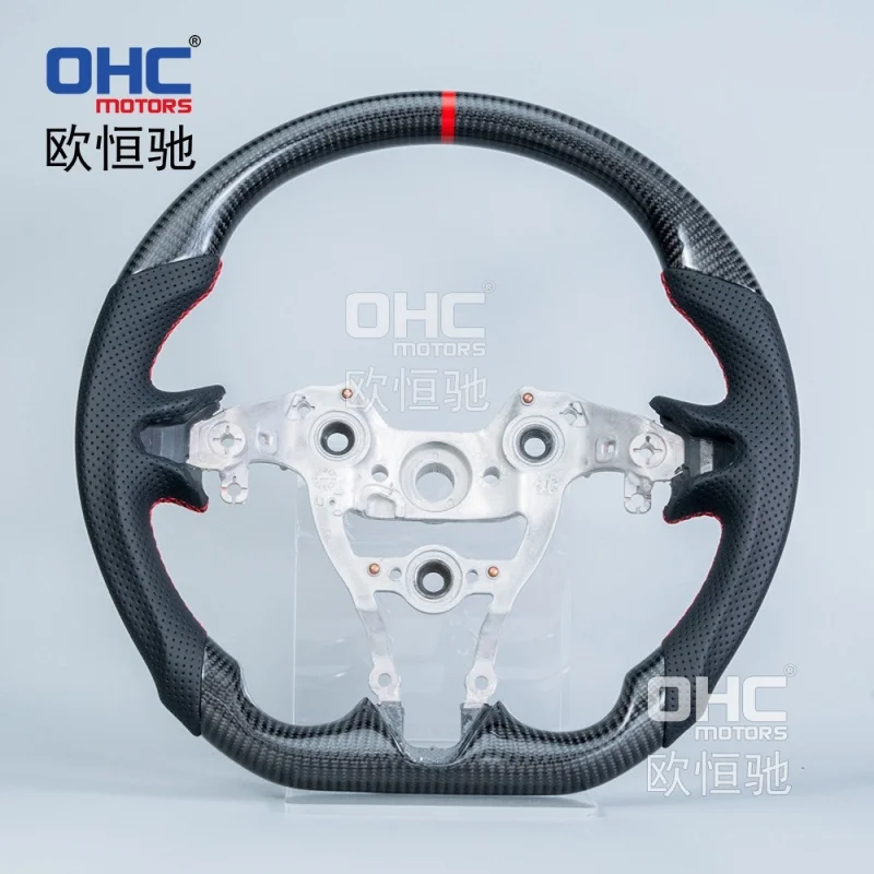 For Elantra GT/Nthe modern I30N custom modified flat-bottom sports steering wheel made of perForated leather and carb